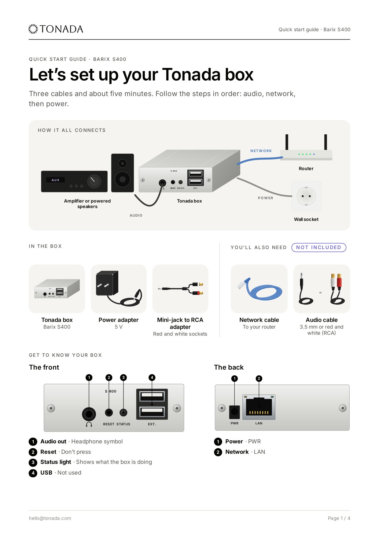 Quick start guide 1